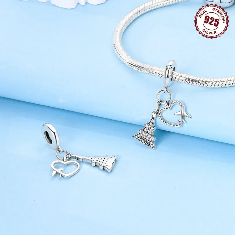 1 Piece Hole 4~4.9mm 925 Sterling Silver Heart Shape Pendant Jewelry Accessories2