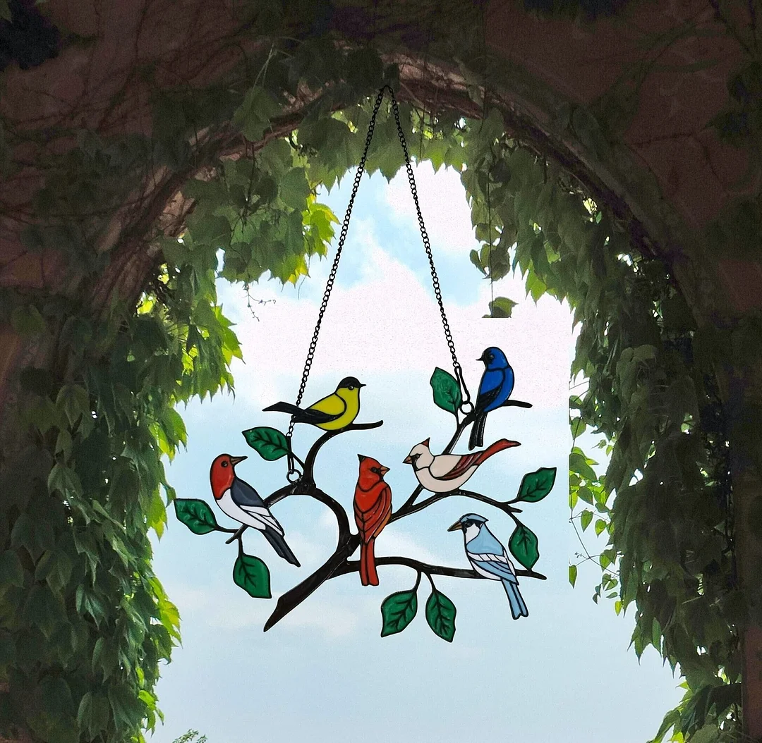 Last Day Special Sale 🐦The Best Gift-Birds Stained Window Panel Hangings🎁