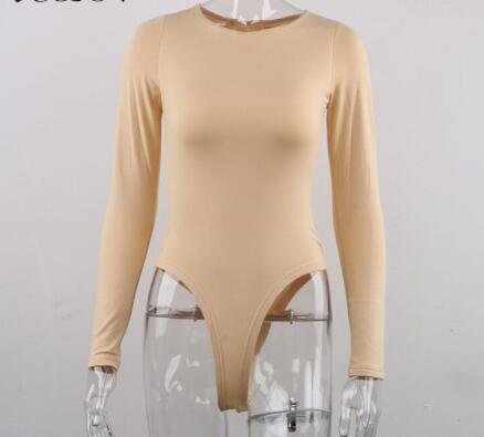 Women Bodysuits Long Sleeve Black Bodysuit O Neck Spring Winter White Body Top Sexy Streetwear clothes suit clothing catsuit