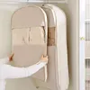 [US Local Warehouse] Space Saving Hanging Garment Bag w/ Self Compression Zipper Storage Bag(Beige S)