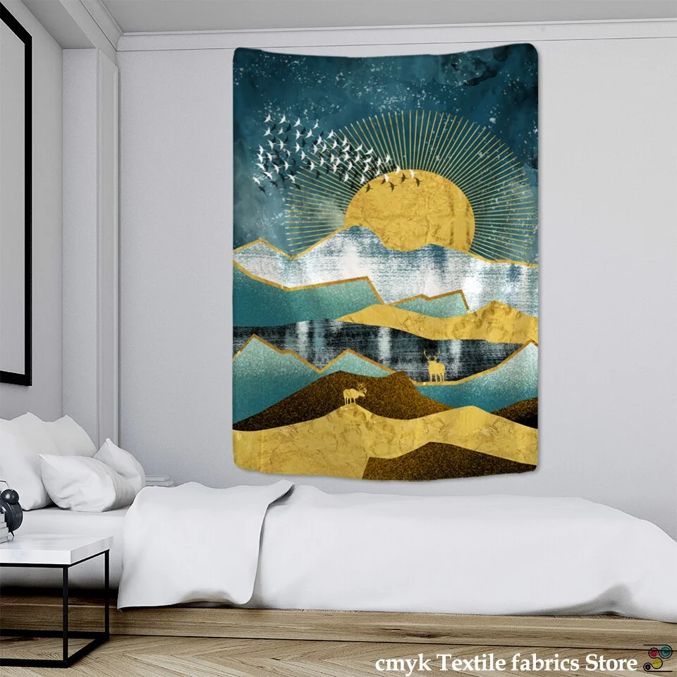 Koi Impression Painting Tapestry Wall Hanging Bohemian Style Hippie Tapiz Witchcraft Psychedelic Home Decor