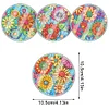 (US Local)[Upgrade]4Pcs Acrylic Special Shape Flower DIY Waterproof Diamond Painting Coaster