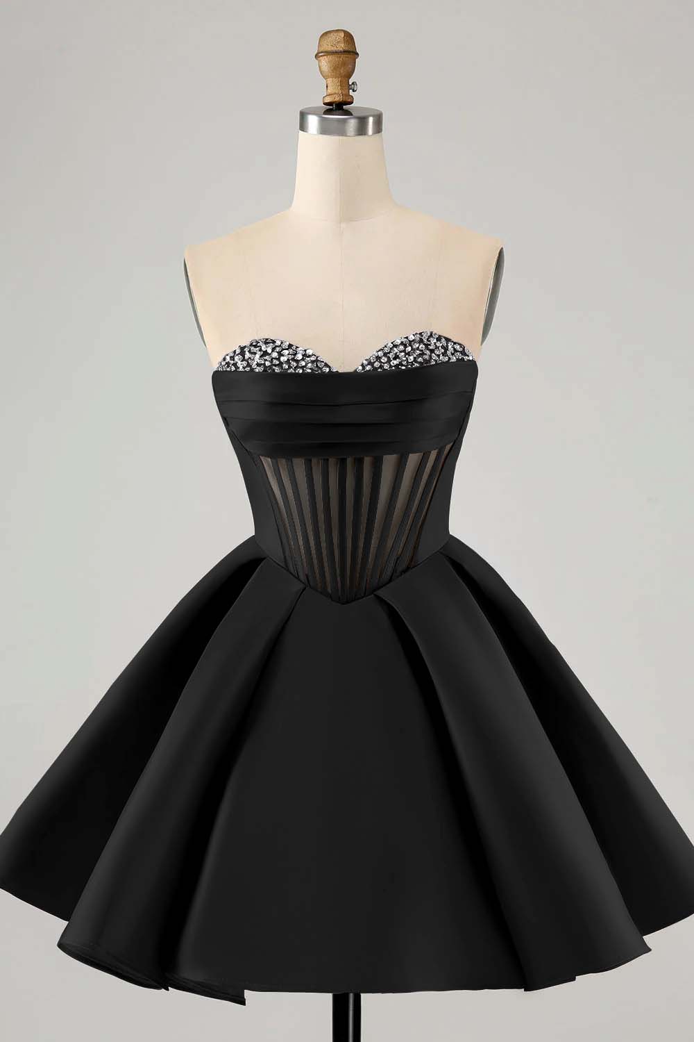 Sweetheart Beaded Mini Homecoming Dress