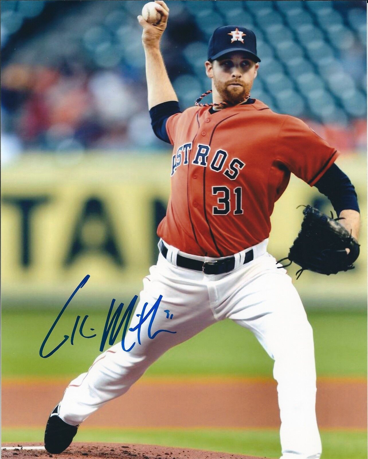 Signed 8x10 COLLIN MCHUGH Houston Astros Autographed Photo Poster painting - COA