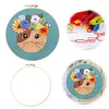 Cat Flower-DIY Embroidery Kit with Pattern Cotton Threads Needles Hoop 30*30cm/11.81*11.81in tapestrymarket