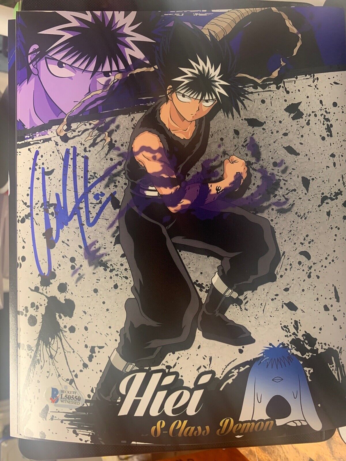 Chuck Huber signed 8x10 Photo Poster painting Hiei Yu Yu Hakusho Anime Voice Actor Beckett YY7