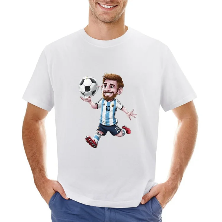 Cartoon Lionel Messi Inspired Men's T-shirt