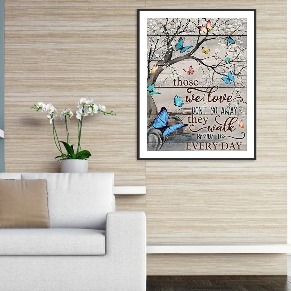 Diamond Painting - Full Round Drill - Butterfly Letters(40*50cm)