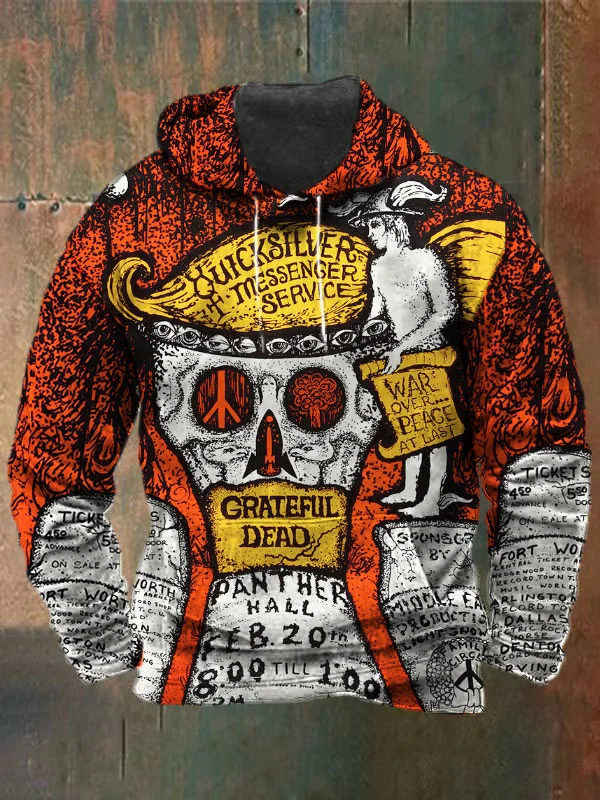 Unisex Skull Print Heavyweight Hoodies