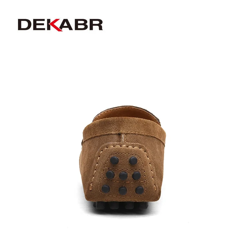 DEKABR Large Size 50 Men Loafers Soft Moccasins High Quality Spring Autumn Genuine Leather Shoes Men Warm Flats Driving Shoes