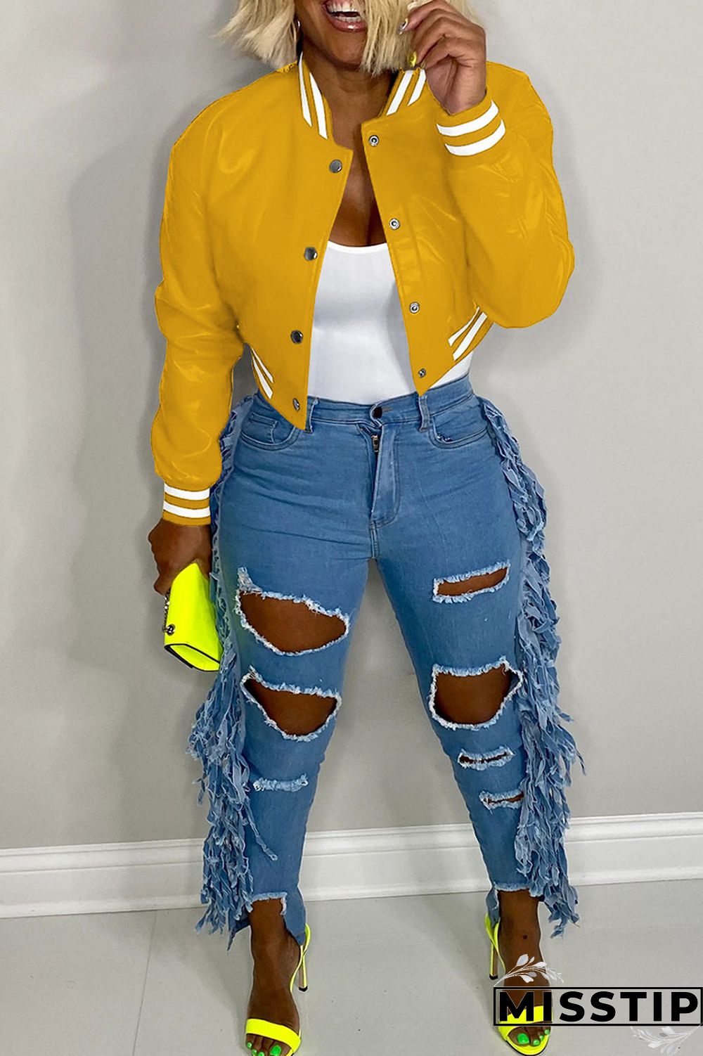 Black Casual Solid Patchwork Buckle Outerwear