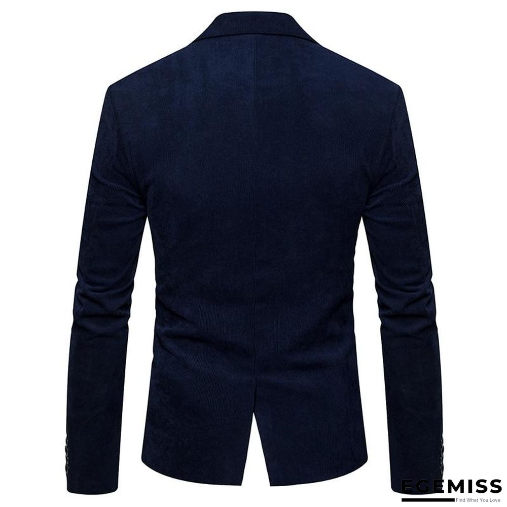 men casual suit jacket men solid color Corduroy Worsted Fabric suit Blazers pocket Button decorate men's suit coat | EGEMISS