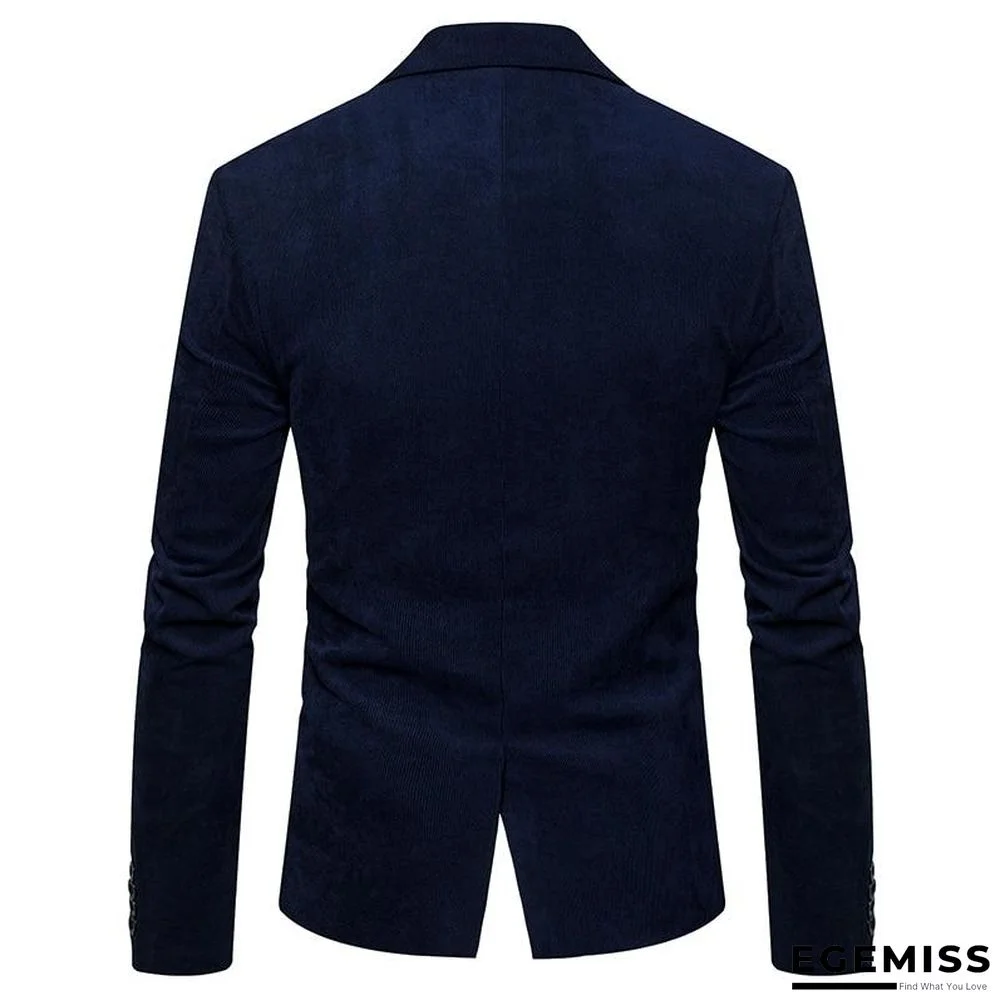 men casual suit jacket men solid color Corduroy Worsted Fabric suit Blazers pocket Button decorate men's suit coat | EGEMISS
