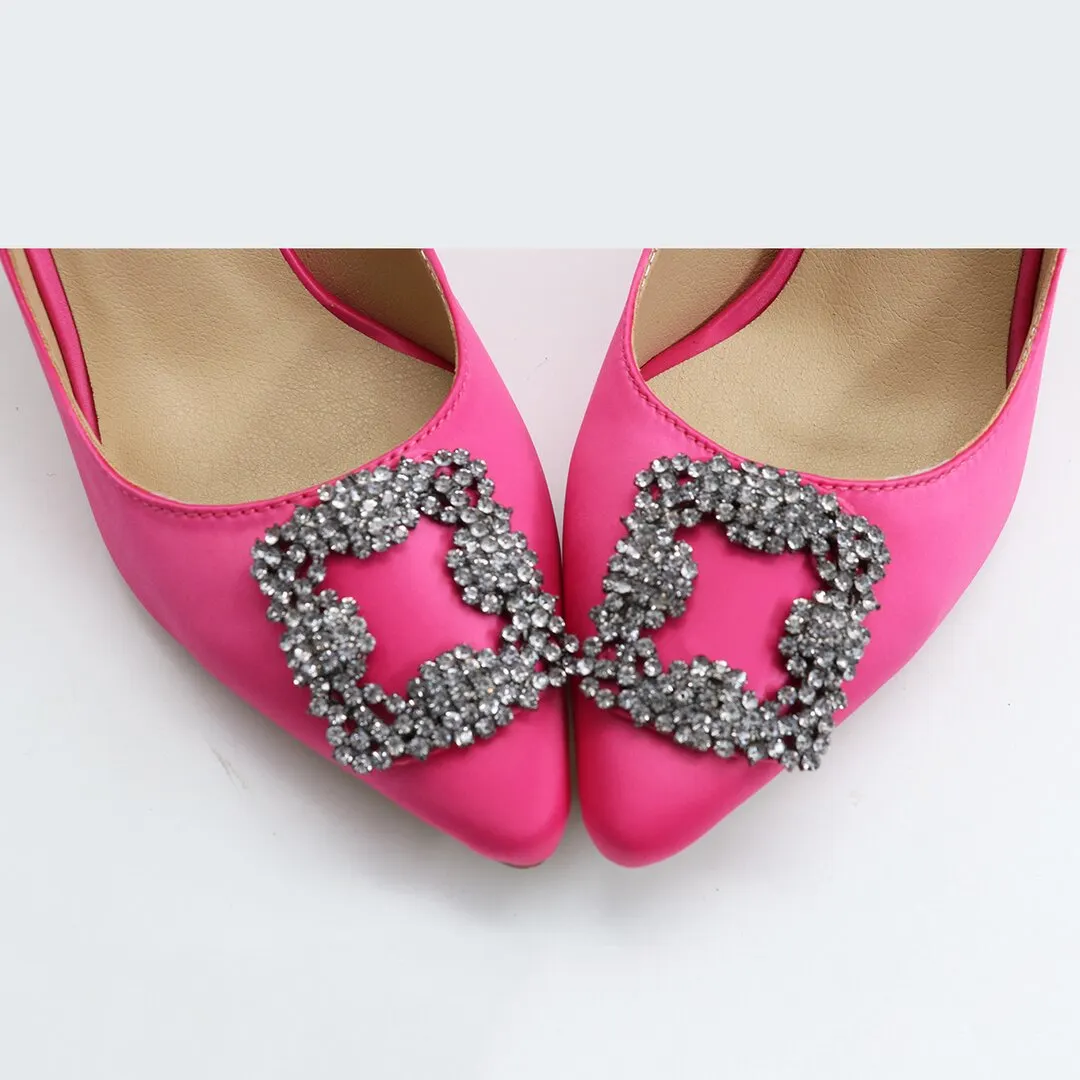 100mm Women's Slik Shoes Diamond Party Wedding Pumps-vocosishoes