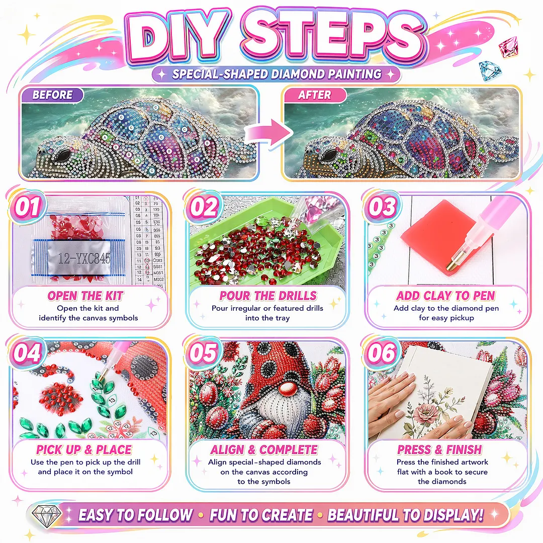Beach Shimmering Beaded Turtle Special Shaped 5D DIY Partial Drill Diamond Painting Kits for Adults Beginners Home Decor Diamonds Dots Gem Art Kits 11.81 X11.81inch