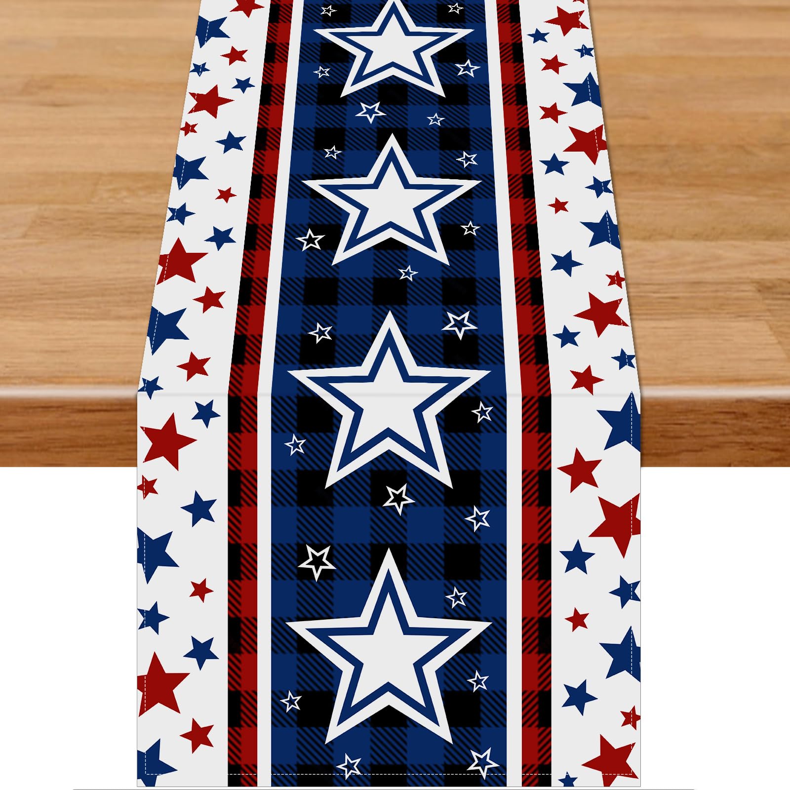 4th of July Luxury Patriotic Stars Table Runner (4 PCS)