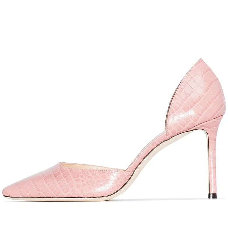 Pink Pointed Toe Stiletto Heels Vdcoo