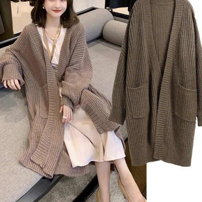 Fashion Casual Solid Color Belted Chunky Knit Sweater Cardigan Women | EGEMISS