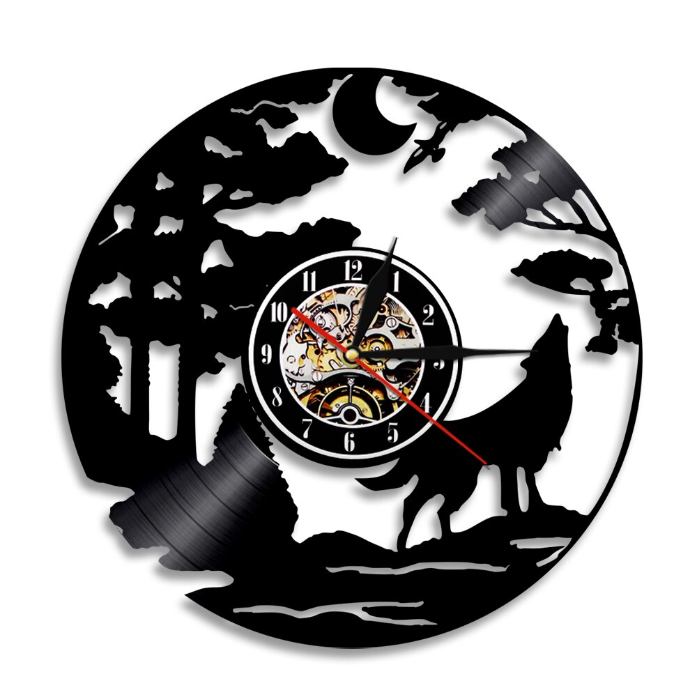 

Forest Wolf - Vinyl Record Wall Clock - Without LED, 501 Original