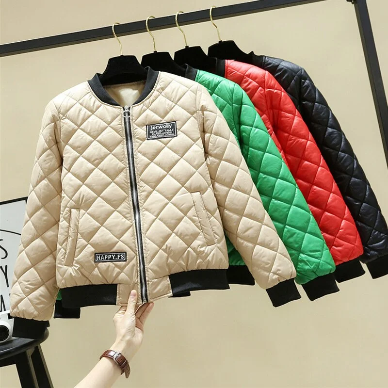 2020 New Autumn Jacket Women Winter Korean Parkas Lady Short Bomber Jackets Female Casual Outerwear Beige Green Black Red Coats