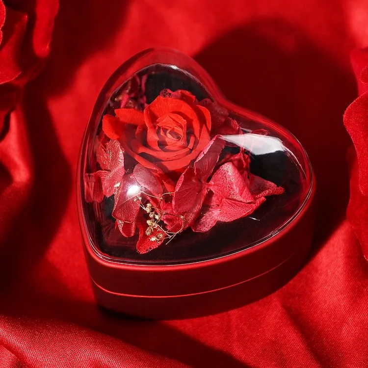 Boîte en Forme de Cœur Cadeau de Boîte à Bijoux Rose Enchantée Jessemade FR