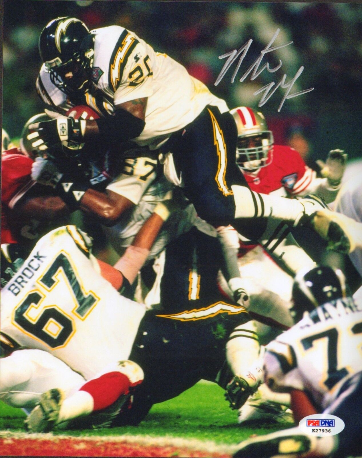 Natrone Means Signed Chargers 8x10 Photo Poster painting PSA/DNA COA Super Bowl XXIX Picture #20