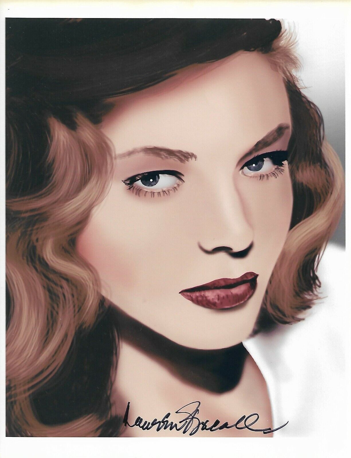 Lauren Bacall Signed Auto Autographed Painting Caricature Photo Poster painting