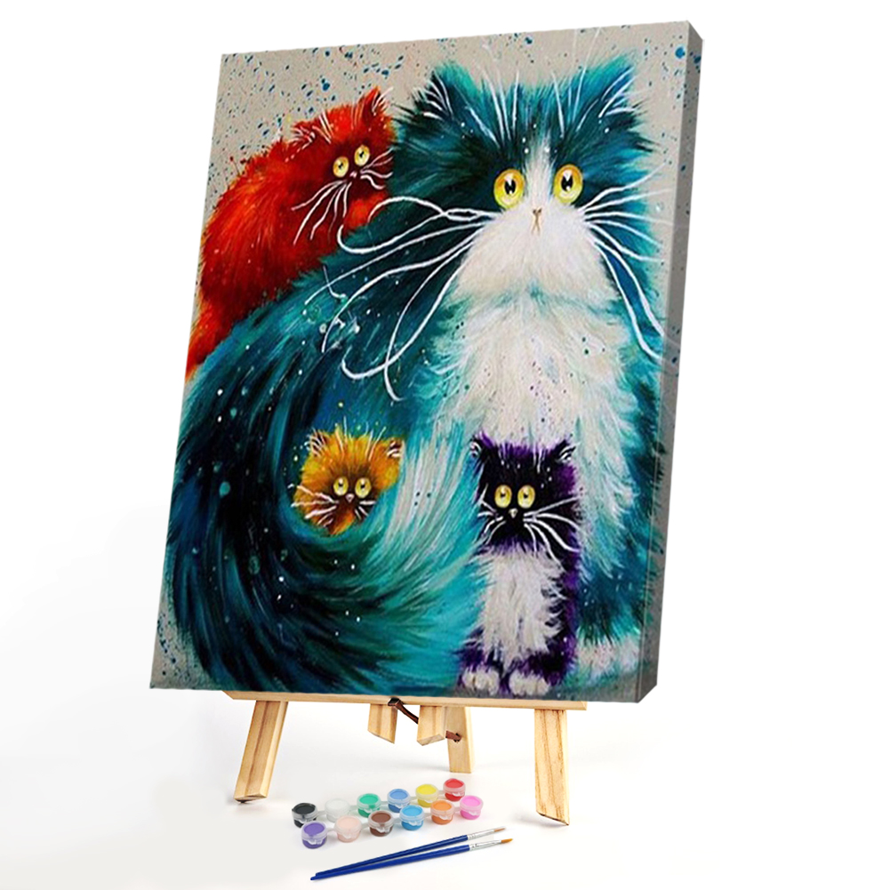 

30*40CM Paint By Numbers-Cute Furry Cats, 501 Original