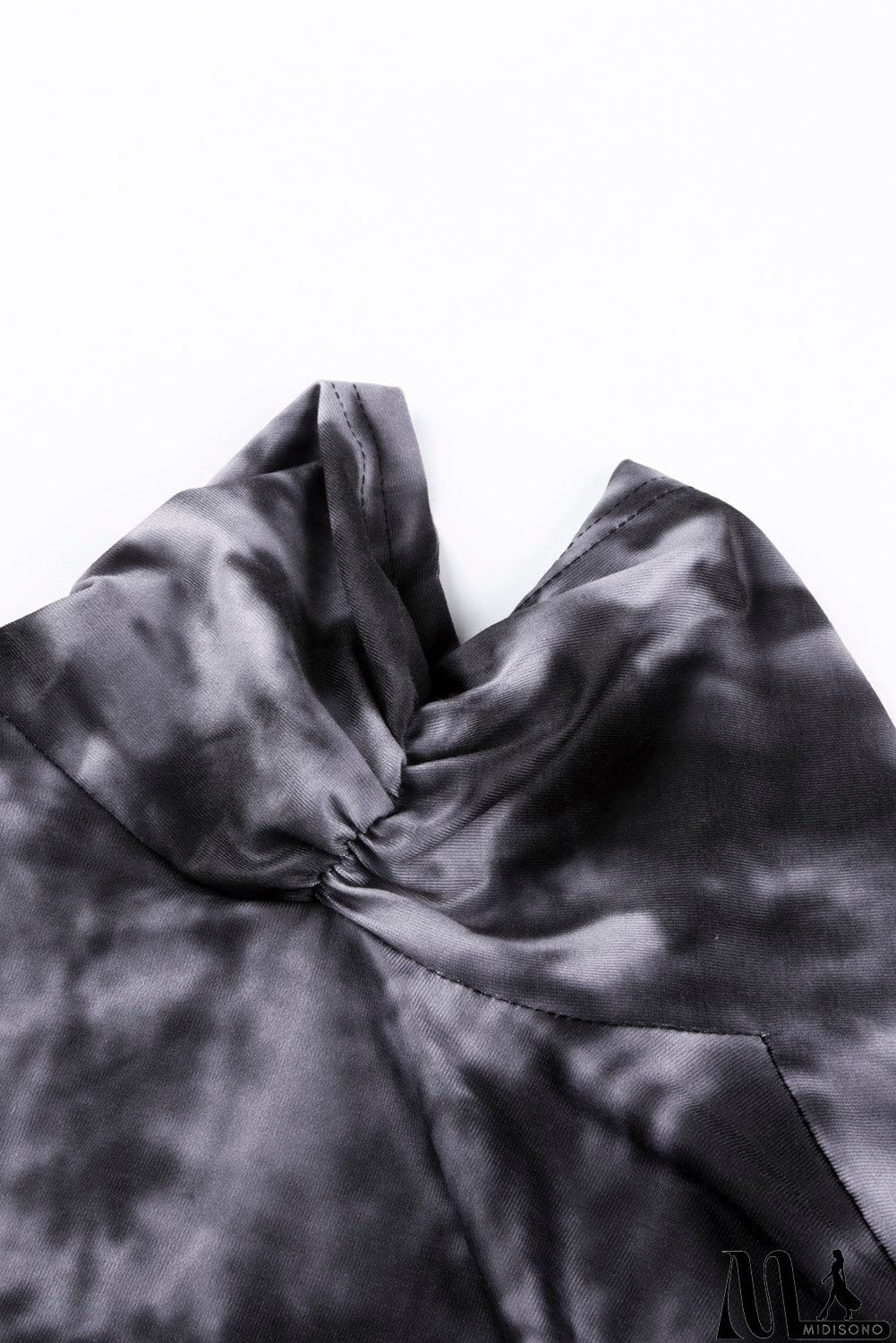 MidiSono - Black Gray Tie Dye Lightweight Cardigan