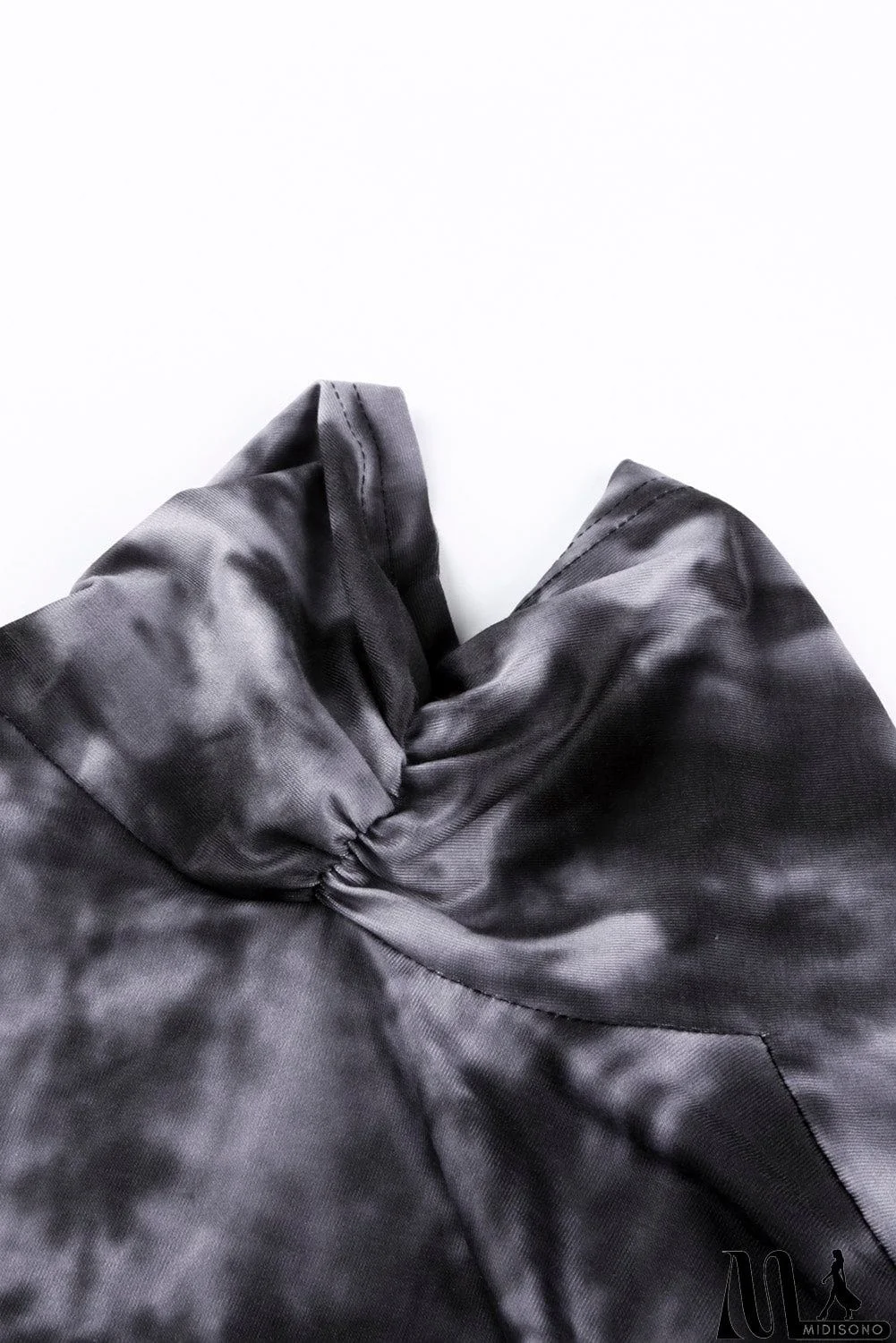 MidiSono - Black Gray Tie Dye Lightweight Cardigan