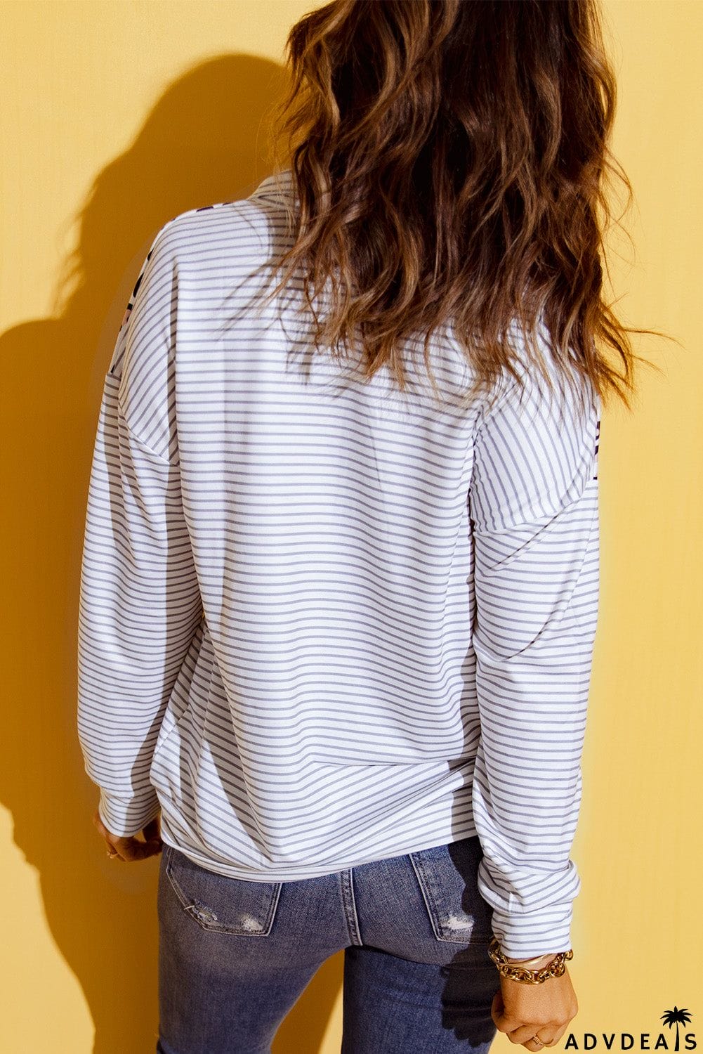 Mixed Print Color Block Half-Zip Sweatshirt