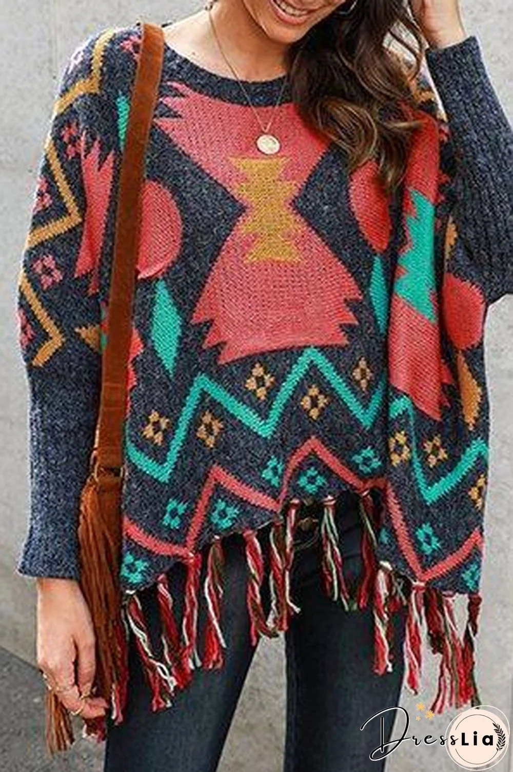 Shift Long Sleeve Tribal Boho Sweater