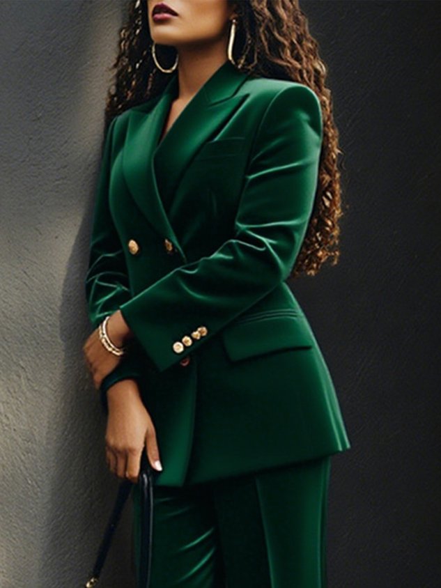 Urban Buttoned Velvet Lapel Collar Blazer mysite idetrend