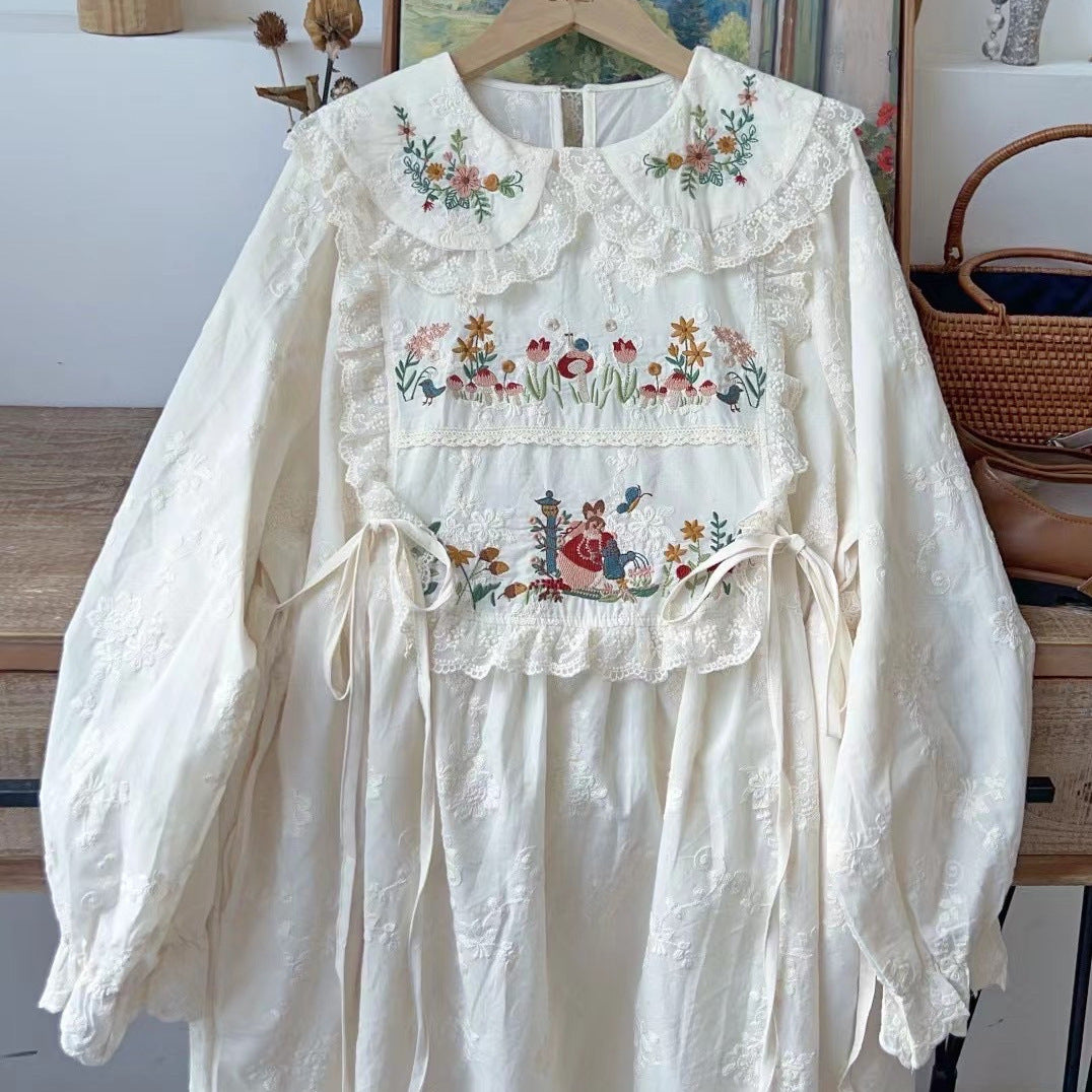 Women Long Sleeve V-neck Graphic Floral Printed Top