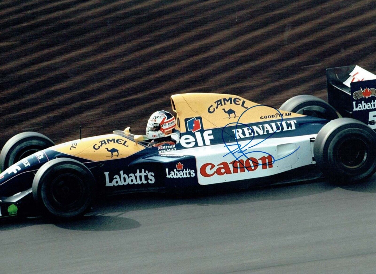 Nigel MANSELL F1 World Champion Signed Autograph 16x12 Photo Poster painting 1 AFTAL COA Renault