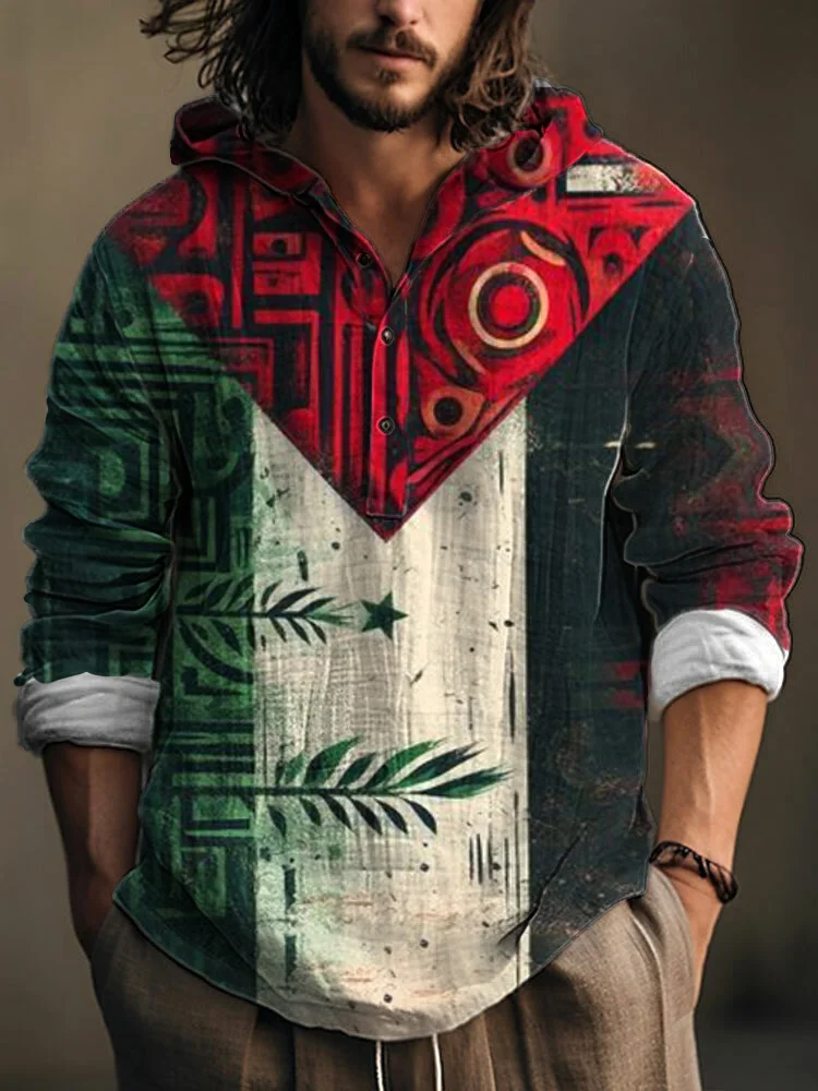 I Hope Peace Forever Linen Hooded Shirt