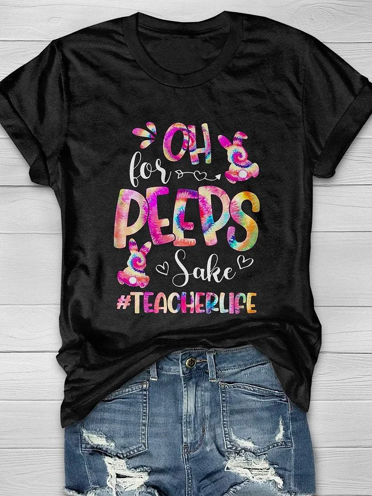Easter Teacher Print Short Sleeve T-shirt