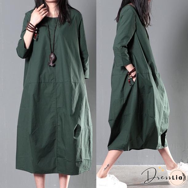 Green plus size cotton sundress summer maxi dresses causal traveling dresses