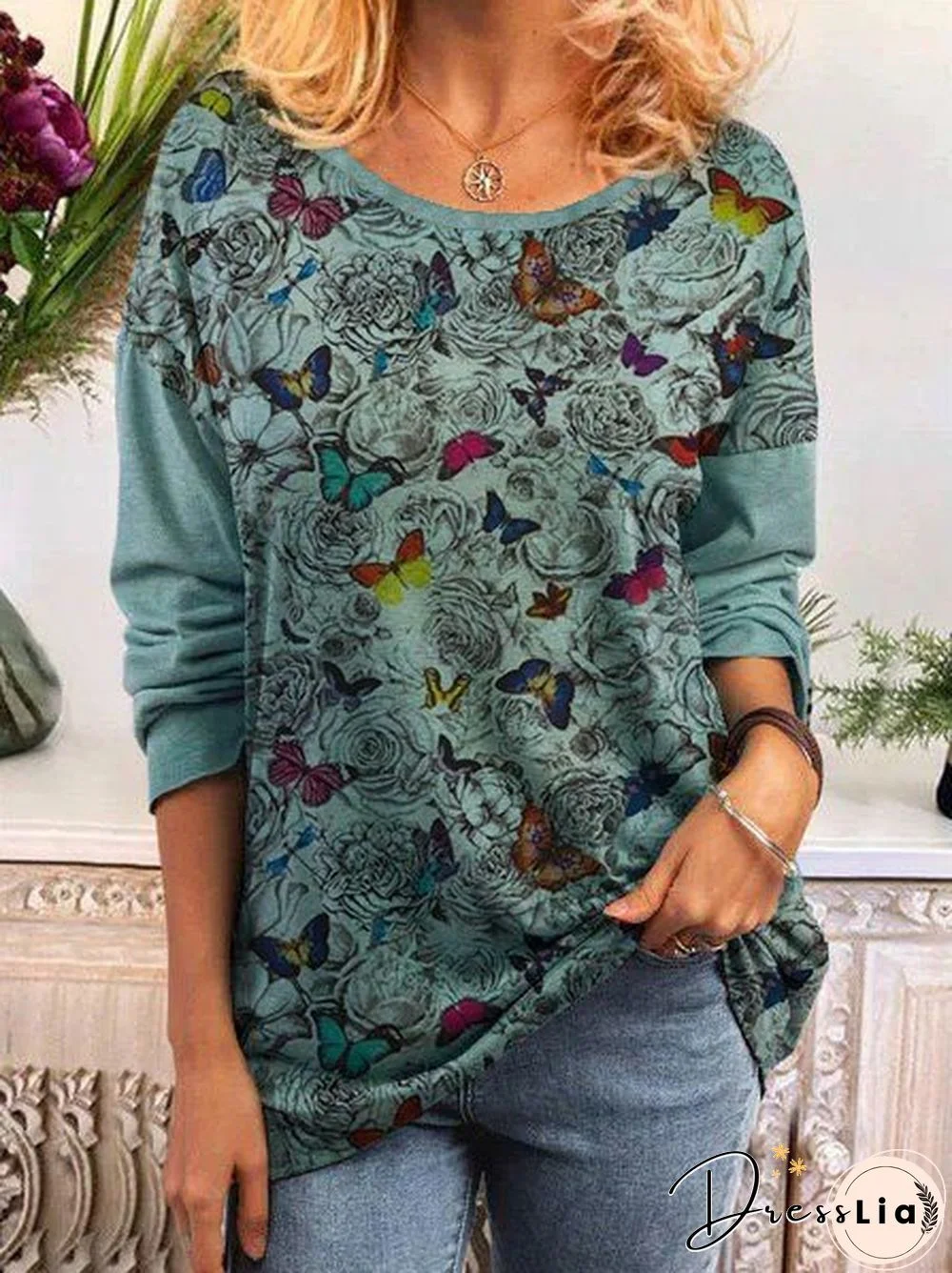 Vintage Cotton-Blend Long Sleeve T-shirt