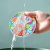(US Local)[Upgrade]4Pcs Acrylic Special Shape Flower DIY Waterproof Diamond Painting Coaster