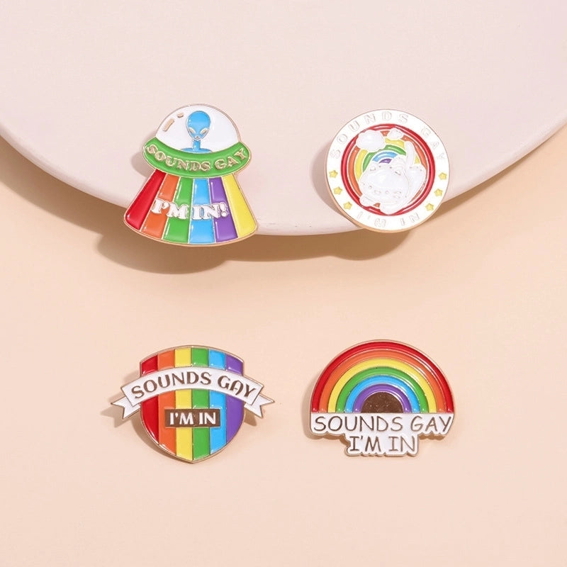 Cartoon Style Cowboy Style Artistic Pin Animal Letter Spacecraft Alloy Stamping Stoving Varnish Plating Kid’S Unisex Brooches