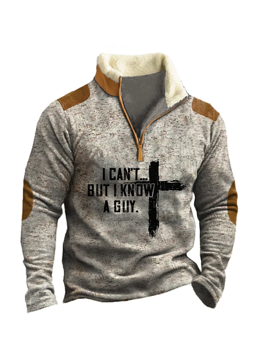 Men's I Can't But I Know A Guy Colorblock Stand Collar Sweatshirt