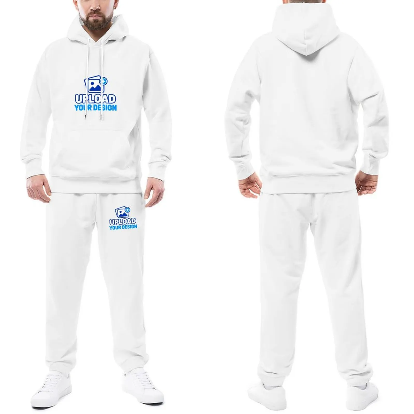 Unisex Heat Transfer Hoodie Set customized with your own uploaded design