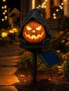 Solar Powered Pumpkin Halloween Stake Light Outdoor Waterproof LED Lamp