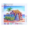 Beach Huts and Buses  | Crystal Rhinestone  | Special Shaped Diamond Painting Kits