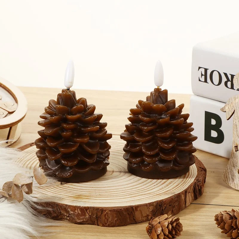 🎅HOT SALE 49% Off🔥Flameless Pinecone Candles Battery Operated with 6 Hour Timer