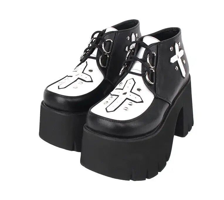 VCshoes Woman Gothic Lolita Cosplay Punk Shoes Lady High Heels Wedges Pumps Girl Princess Dress Party Shoes 10cm PL 9702