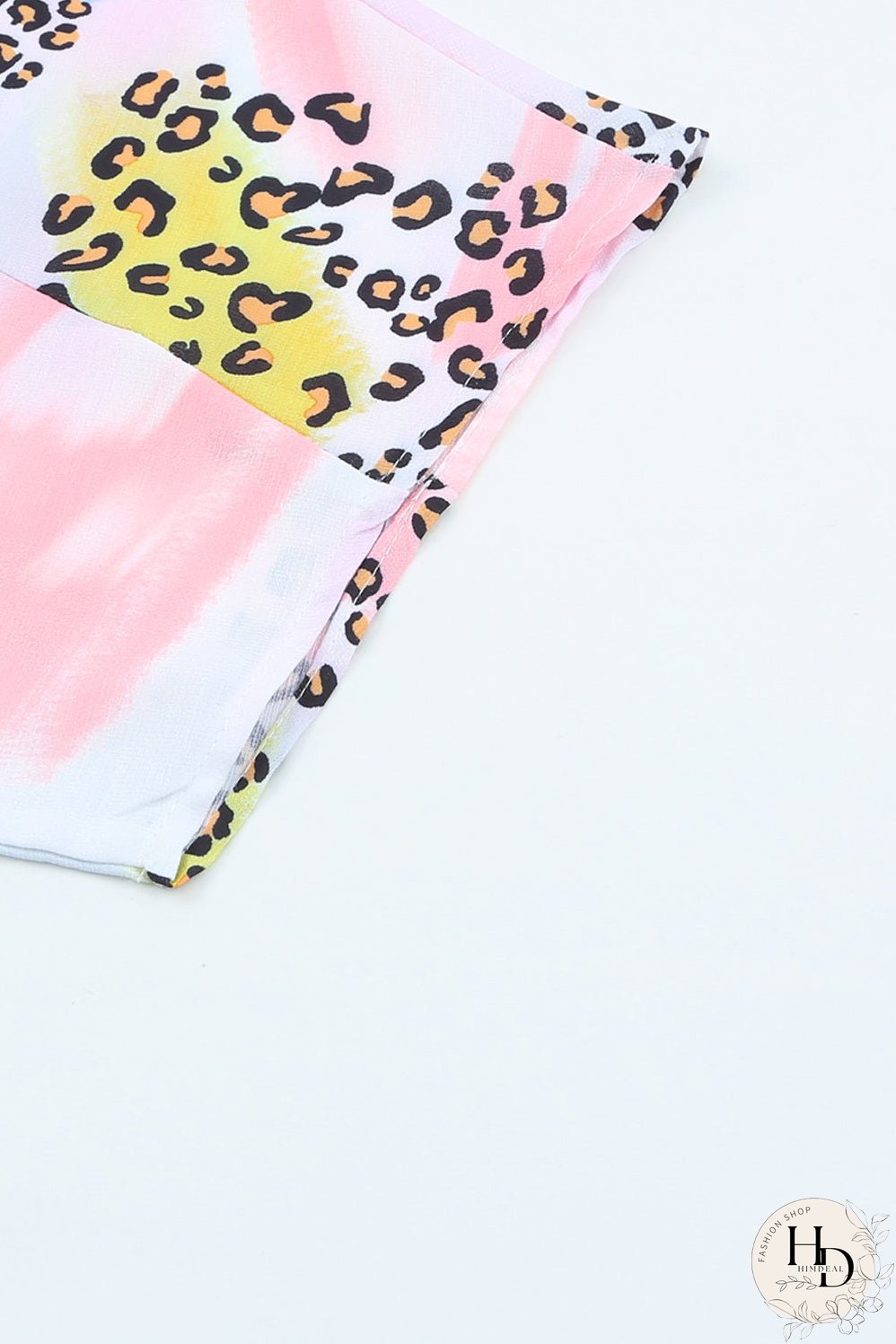 Whimsical Watercolor Animal Print V-Neck Blouse