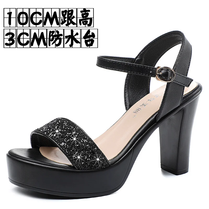 Breakj Breakj Table Lebright Dress 10CM High Heel Cool Shoes Summer New Dew Cheongsam High Heels Lace Women's Sandals