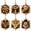 6pcs/set DIY Diamond Special Shape Pearl Art Hanging Wooden Christmas Tree Ornament Kit